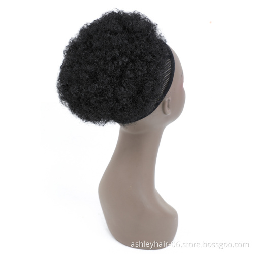 6 Inch Kinky Curly Synthetic Dome Cozy Chignon Afro Hair Bun For Black Women